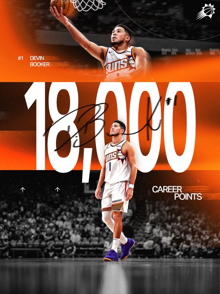 开云-里程悲！布克本场砍下生涯第18000分 太阳惜败于魔术